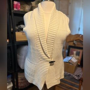 Chaps Women's Ivory Cardigan Vest by Chaps